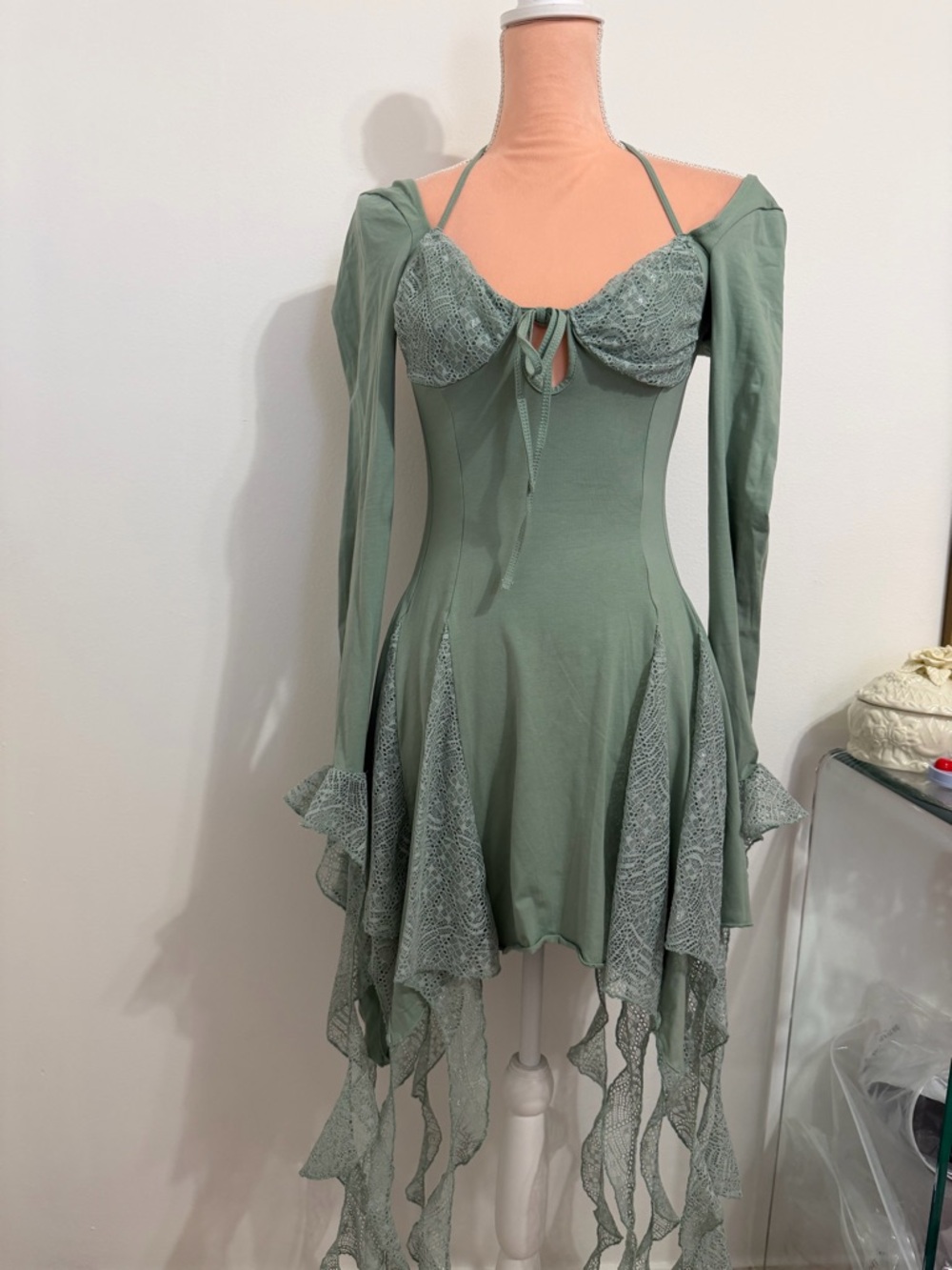 Dolls Kill Sugar Thrillz LOST IN FAIRYLAND MINI DRESS - GREEN